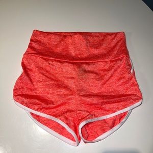 SHEIN Wide Waistband Contrast Binding Marled Knit Shorts